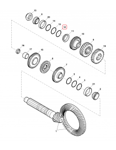 Distantier 0,080 mm (0.003") John Deere R115998 2