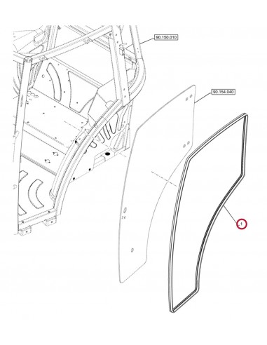 Glass Seal, Cab DoorCNH 84396397