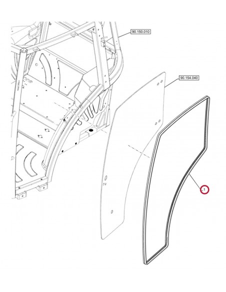 Glass Seal, Cab DoorCNH 84396397