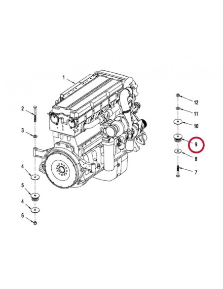 Tampon Motor CNH 435439A1, 24-231, 70680769, 73026969, 83916023, 87772162, SFD24231