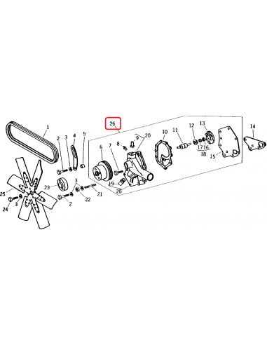 Water Pump John Deere AR65965, R55971, TY6737