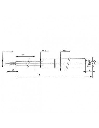 Gas Operated Cylinder John Deere 1599KH, AL115780, AL150755, AL209275, AL222225, AL78345, L115780, RE151217, RE152042, RE50227,