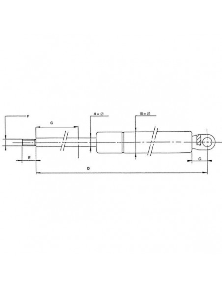 Gas Operated Cylinder John Deere 1599KH, AL115780, AL150755, AL209275, AL222225, AL78345, L115780, RE151217, RE152042, RE50227,