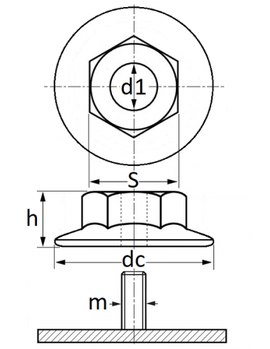 Nut Ø 5 mm