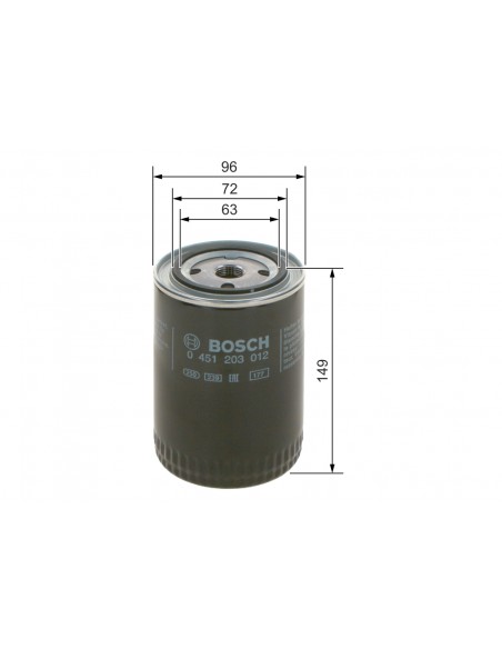 Filtru Ulei 93x142 mm 3/4-16 UNF, 2.5 Bar, LS9 Bosch 068115561
