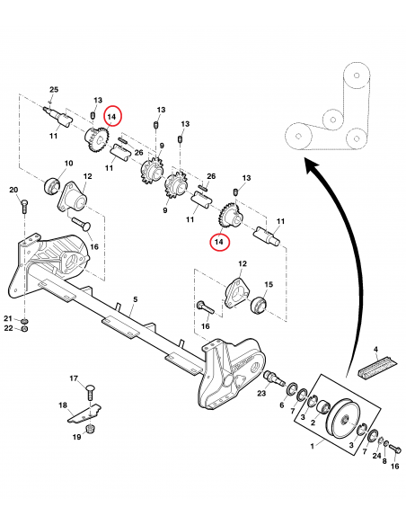 Pinion Lant Ø 57 mm Z- 10 John Deere H159613