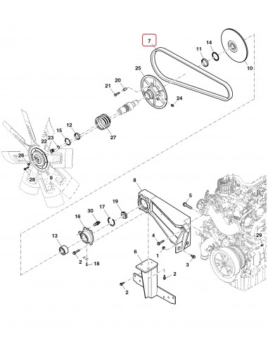 Belt, Engine Auxiliaries 2310.2 mm John Deere HXE23801