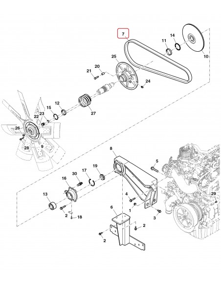 Belt, Engine Auxiliaries 2310.2 mm John Deere HXE23801