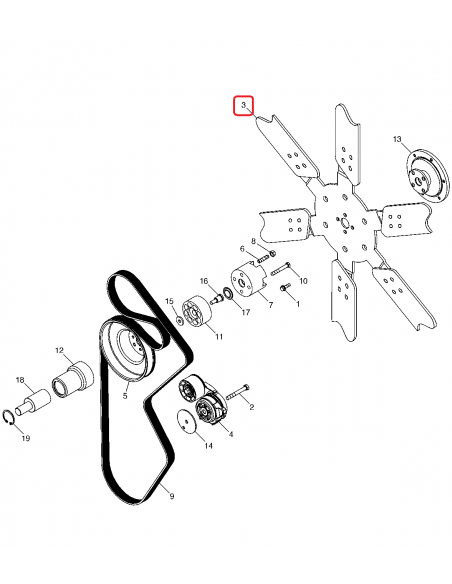 Paleti Ventilator Ø 660 mm 9 Pale John Deere RE181921