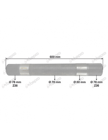 Ax Monobloc 600 mm Z-36 Cu Sigurante  John Deere R126709