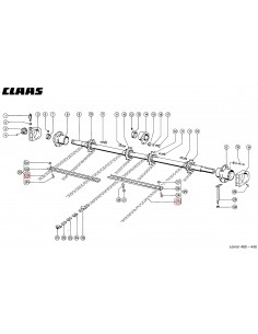 Chain, Feeder Conveyor 38.4VB-108 Links, 18 Fixing, 4147 mm Claas 630567.2, 0005200680, 0005201710, 000630567 2