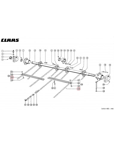 Lant Transportor 38.4VB-108 Zale, 18 Eclise, 4147 mm Claas 630567.2, 0005200680, 0005201710, 000630567