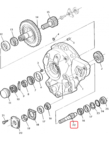 Shaft, Final Drive, Pinion 38.1x220 mm Z-27/23 John Deere H93674