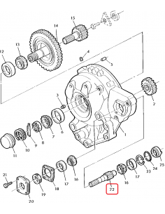 Shaft, Final Drive, Pinion 38.1x220 mm Z-27/23 John Deere H93674 2