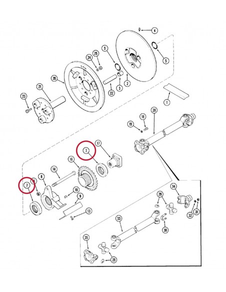 Thrust Ball Bearing 69.84x113.79x22.1 mm Case IH 278927A1, 194654C91