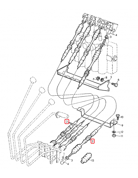 Cablu Distribuitor Hidraulic 2480 mm John Deere AZ24935, AZ23672
