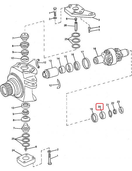 Bushing, MFWD Yoke 56.7x60 mm John Deere R82982