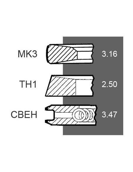 Segmenti Piston Ø 106.50 - STD John Deere RE524453