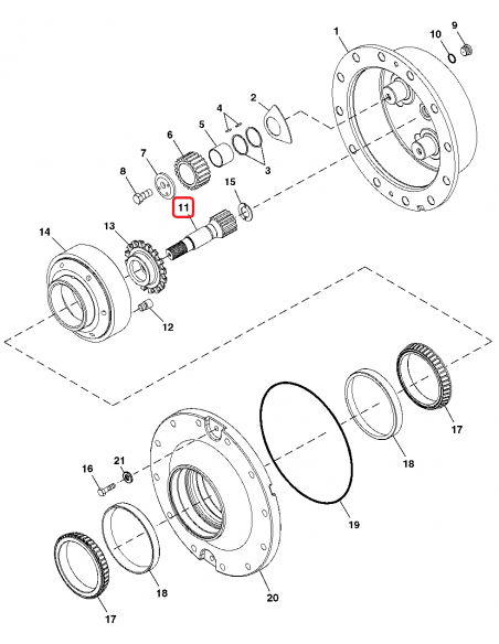 Pinion Z-14/27 John Deere R130077, R199448
