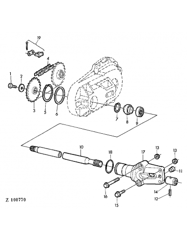 Shaft 550 mm Z-23, RH John Deere Z37944