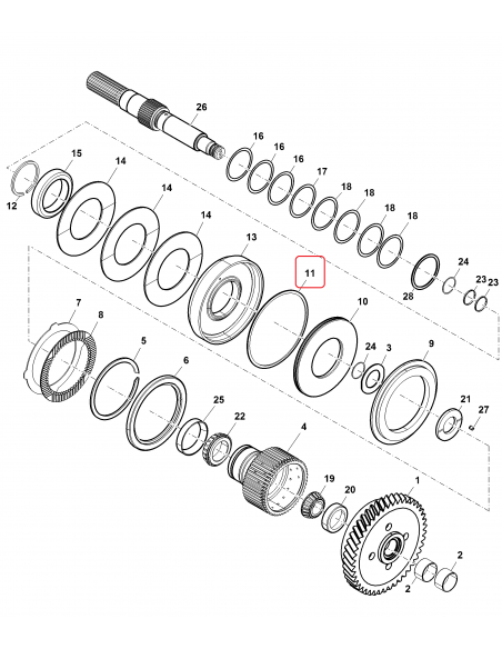 Seal, Piston Ø 166.85x178.95x2.08 mm  John Deere R115405, R110514, RE47385