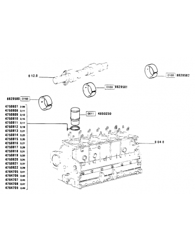 Bucsa Ax Came 48 mm Ford New Holland 47737194, 8826317, 8826318, 8826319, 8829580, 8829581, 8829582