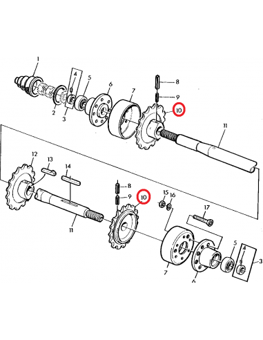 Pinion Ax Transportor Lateral Ø 40x178 mm Z-13 John Deere Z11514