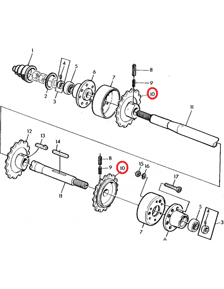 Pinion Ax Transportor Lateral Ø 40x178 mm Z-13 John Deere Z11514