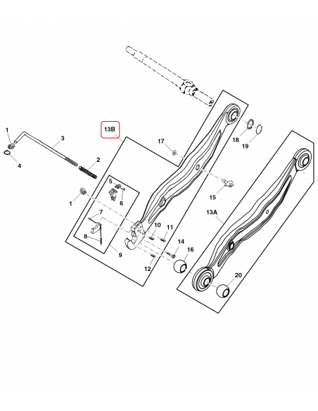 Draft Link Right Cat. 3 John Deere RE292113, RE164544