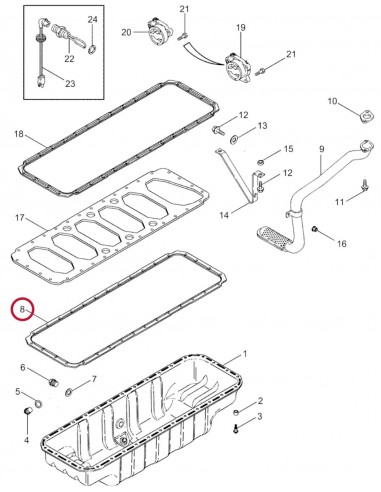 Oil Sump Gasket Cummins 3930408, 393040800