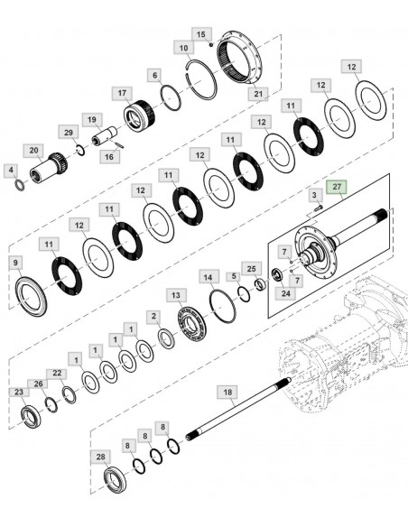 Ax Transmisie John Deere SJ29930, YZ91396, YZ91513
