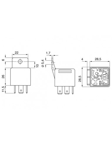 Releu 12V 30/20A Bosch 0332209150