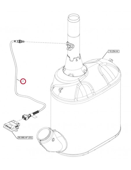 Senzor Esapament NH3 1000 mm CNH 48188864, 47362758, 47520142