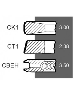 Segmenti Piston Ø 91.48-3x2.38x3.5 mm Perkins 4181A017, 3638235Z91, 3638235M91 2