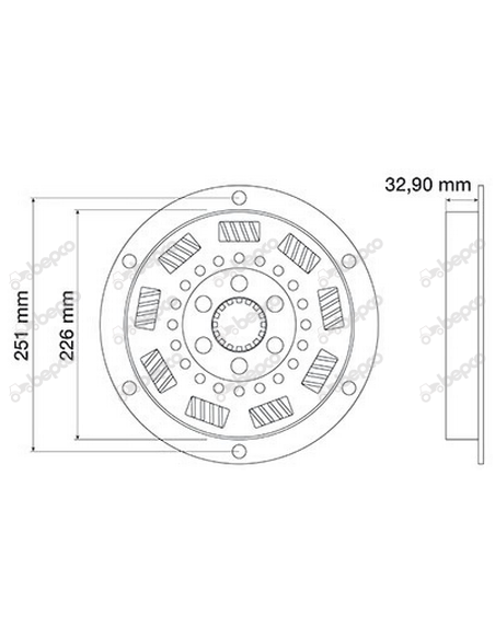 Disc Ambreiaj Torsiune 1.5/8"-26/6 Bolt Massey Ferguson 3714122M4, Claas 7700043614