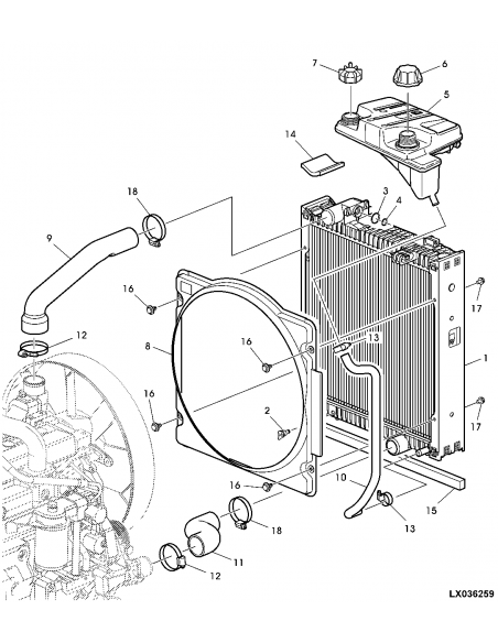 Radiator  John Deere RE212133