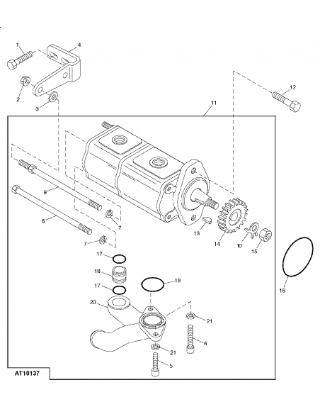 Hydraulic Pump 40 Cm³ Original John Deere RE197623, RE57445, RE68886