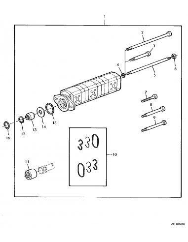 Hydraulic Pump 14+8+11 Cm³  John Deere AZ49121, AZ48253, 0510565402