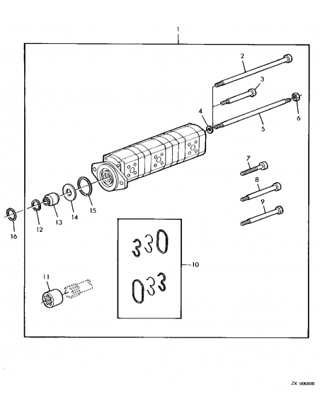 Hydraulic Pump 14+8+11 Cm³  John Deere AZ49121, AZ48253, 0510565402