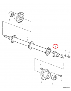 Ax Transportor 229 mm John Deere Z12792, Z12616 2