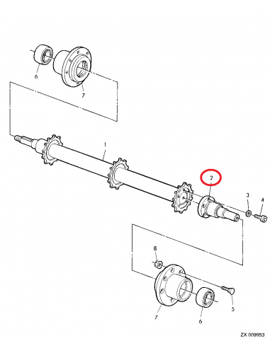 Ax Transportor 229 mm John Deere Z12792, Z12616