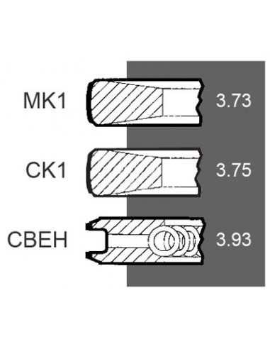 Piston Ring Set Ø 116 - 3.73x3.75x3.93 mm STD
