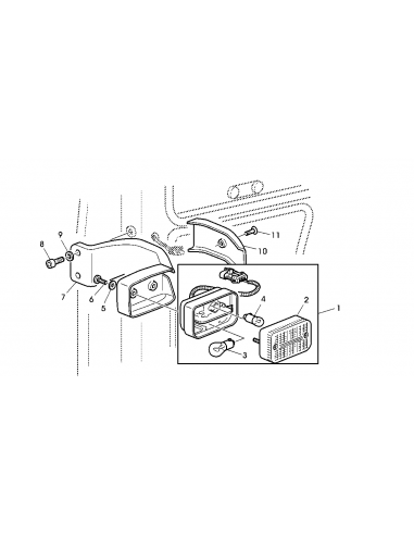 Side Light Right/Left John Deere AL75642, AL79004, AL75641, AL78431, Lamborghini 280192000