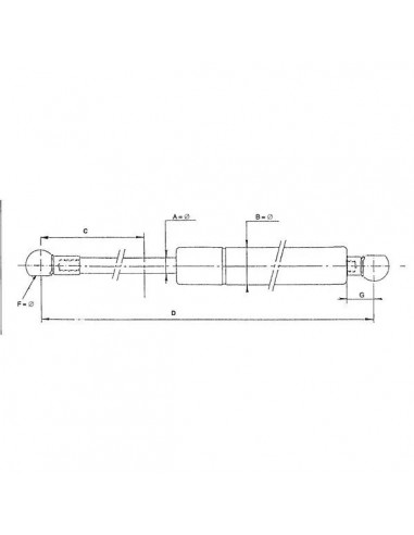 Gas Strut 585 mm 425N John Deere AL181251