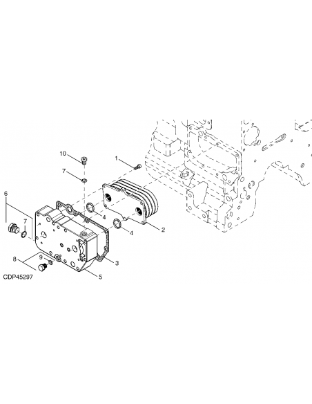 Engine Oil Cooler - 5 Plates John Deere RE560753, RE56690, RE59296
