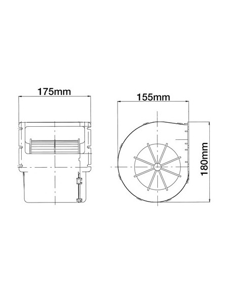 Electric Motor, Blower 65x150 mm John Deere AL214942, AL110881, AL173961, AL39043, AL75105, AL80700, 0130063810