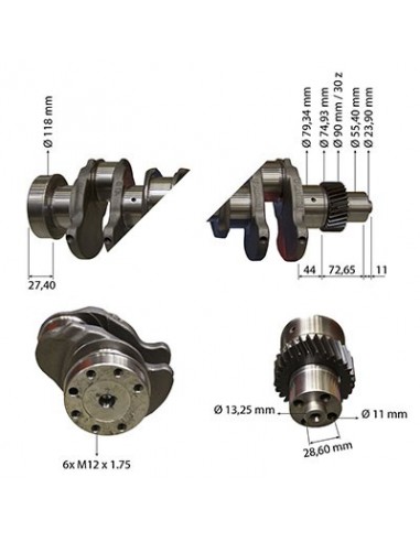 Crankshaft John Deere 6005028696, RE504639, RE515785, RE52850, R116076, SE501657,