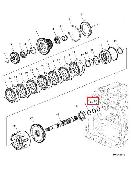 Sealing Ring, Clutch John Deere R236386