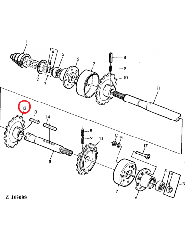 Chain Sprocket Z-13 Ø 40x174 mm  Z-13 John Deere Z11515