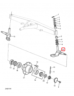 Fuzeta Roata 60x206 mm Stanga John Deere AZ56706, AZ51674, AZ44734, AZ42483 2